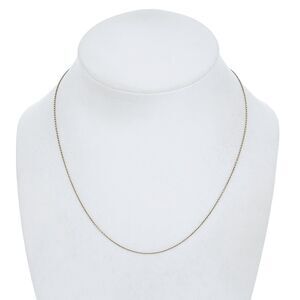 Estate Italy Sterling Silver 925 1.0mm Gold Tone Cable Chain Necklace 16"